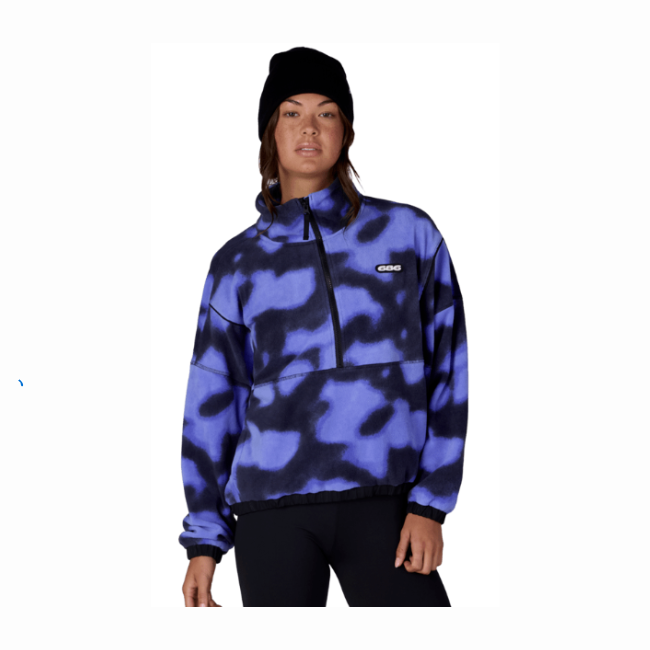 686 - WOMENS CHIMAY FLEECE ANORAK - ALPENGLOW BLUE DARK SKIES - 26/27