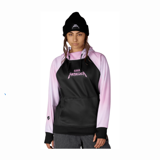 686 - WOMENS METALLICA BD FLC PULLOVER HOODIE - BLACK -