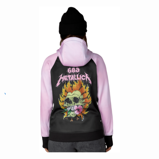 686 - WOMENS METALLICA BD FLC PULLOVER HOODIE - BLACK -