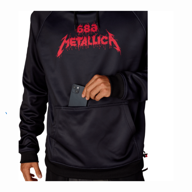 686 - MENS METALLICA BD FLC PULLOVER HOODIE - METALLICA BLACK -