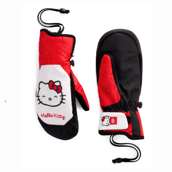 686 - WOMENS REVEL MITT - HELLO KITTY RED/WHITE - 26/27