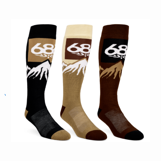 686 - MENS SNOW CAPS SOCK - 3-PACK - ASSORTED 2 -