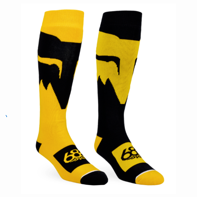 686 - MENS FOX RACING SOCKS - 2-PACK - FOX YELLOW -