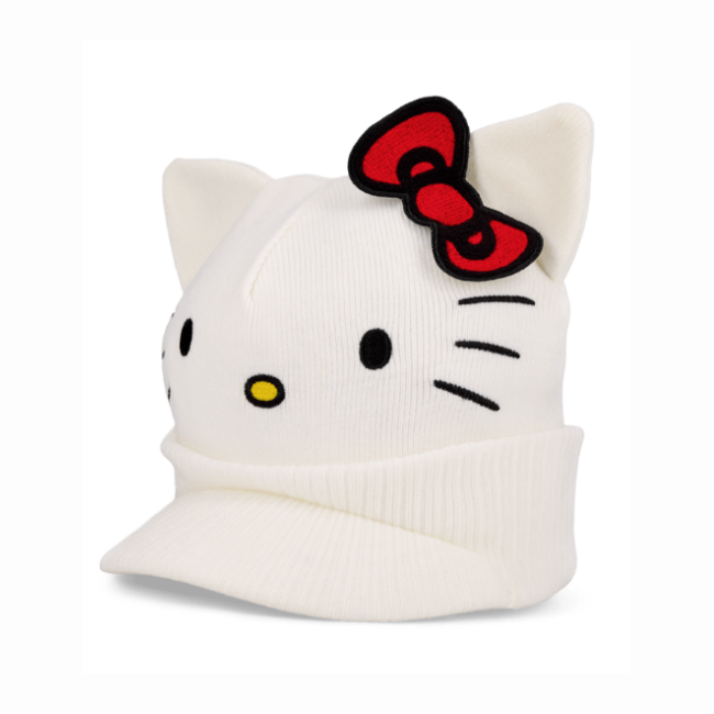 686 - WOMENS HELLO KITTY VISOR BEANIE - WHITE -