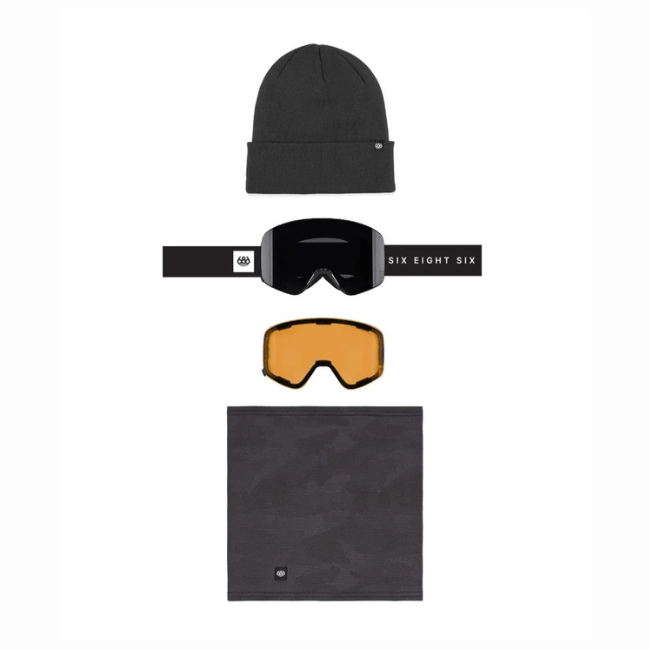 686 - SMARTY MAGNETIC GOGGLE PACK - BLACK + SILVER MIRROR + AMBER - 26/27