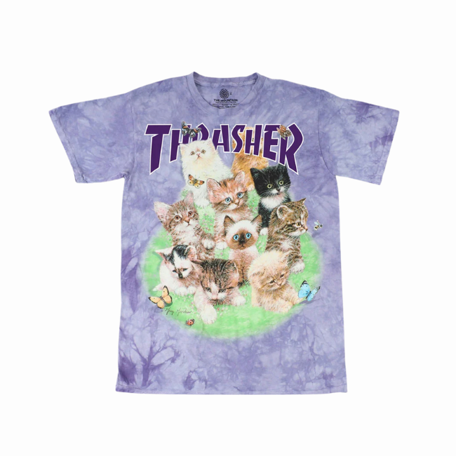 THRASHER - KITTENS T-SHIRT - PURPLE -