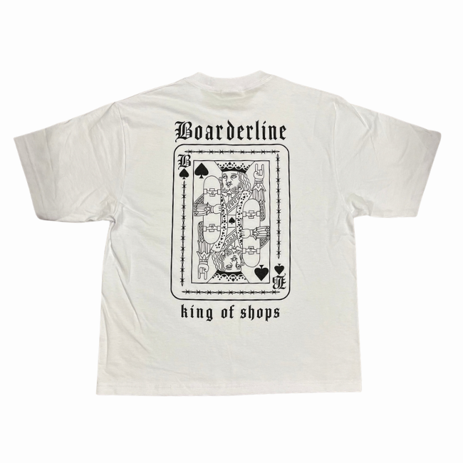 BOARDERLINE - KING OF SHOPS  - SHAKA WEAR CROPPED T-SHIRT - WHITE -