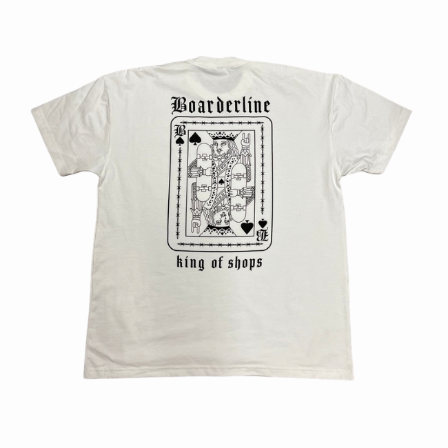 BOARDERLINE - "KING OF SHOPS" CARD TEE - WHITE -