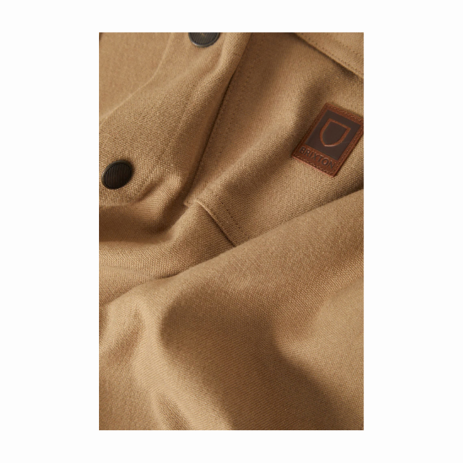 BRIXTON - BOWERY BUILDERS RANCH PERF FLANNEL - KHAKI/ BROWN -