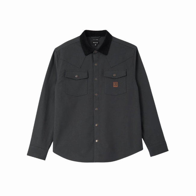 BRIXTON - BOWERY BUILDERS RANCH PERF FLANNEL - BLACK -