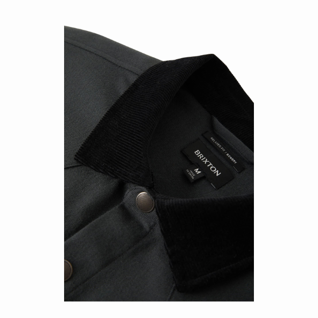 BRIXTON - BOWERY BUILDERS RANCH PERF FLANNEL - BLACK -