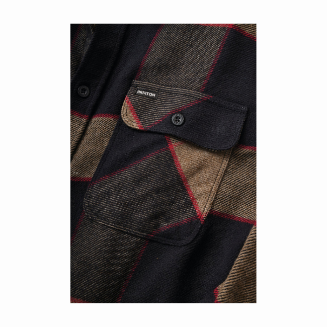 BRIXTON - BOWERY FLANNEL - HEATHER GREY/ CHARCOAL -