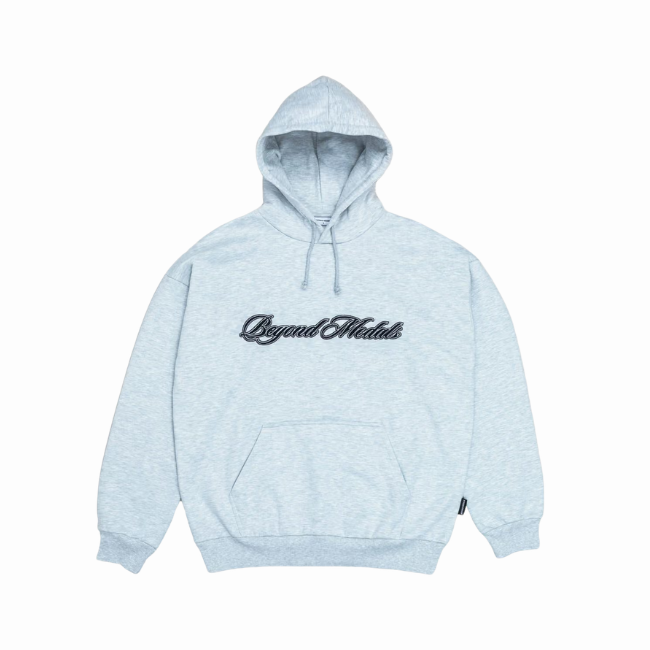 BEYOND MEDALS - SCRIPT HOODIE - GREY MEL -