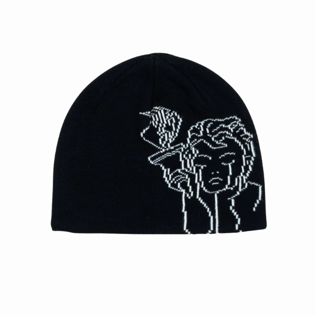 BEYOND MEDALS - JACQUARD BEANIE ANGEL - BLACK -