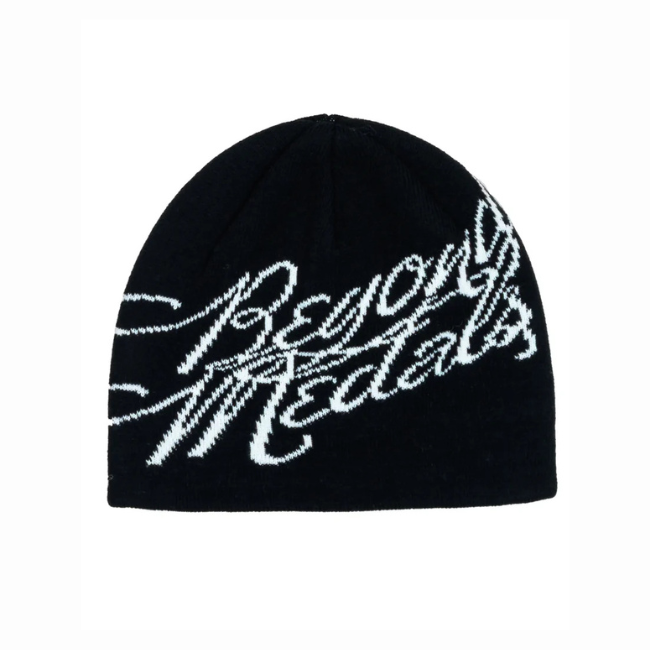 BEYOND MEDALS - JACQUARD BEANIE LOGO - BLACK -