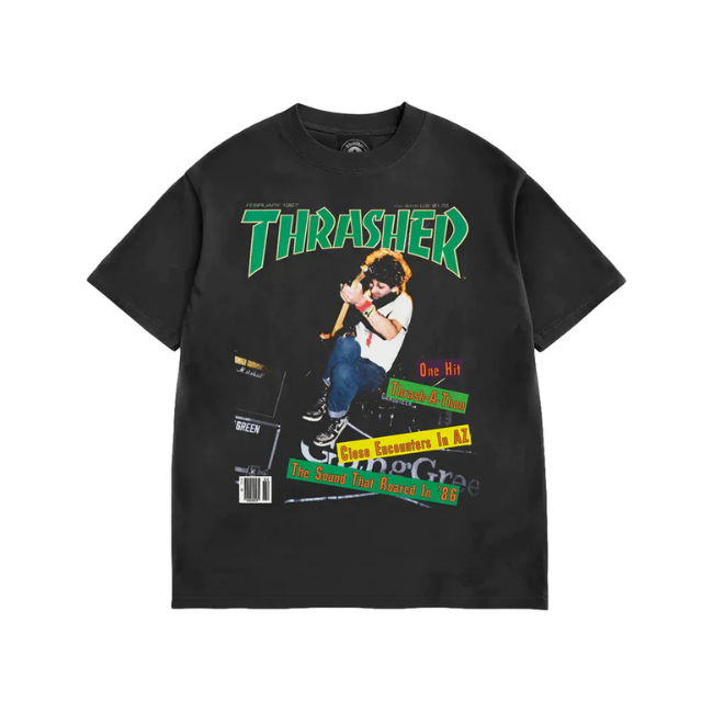 THRASHER - FEBUARY 1987 VINTAGE TEE - BLACK -
