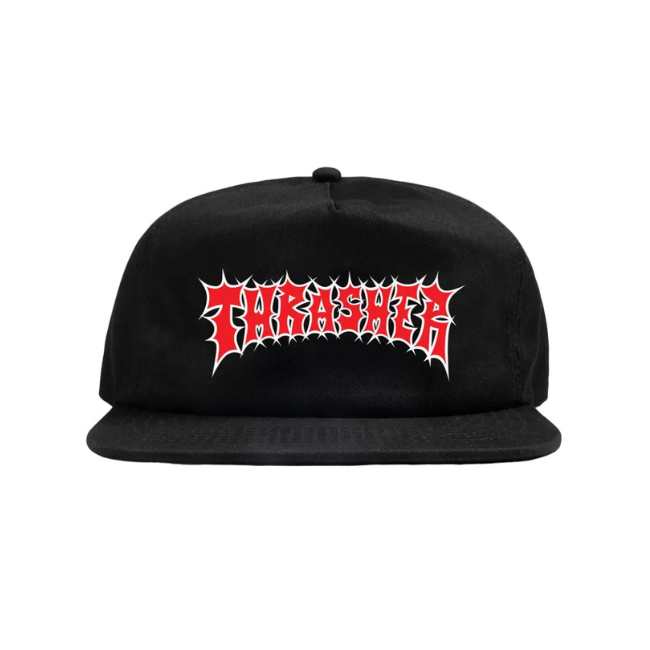 THRASHER - SPIKEY SNAPBACK HAT - BLACK -