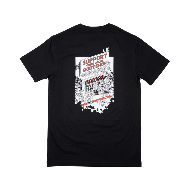 BOARDERLINE - SSD SUPPORT YOUR LOCAL TEE - BLK